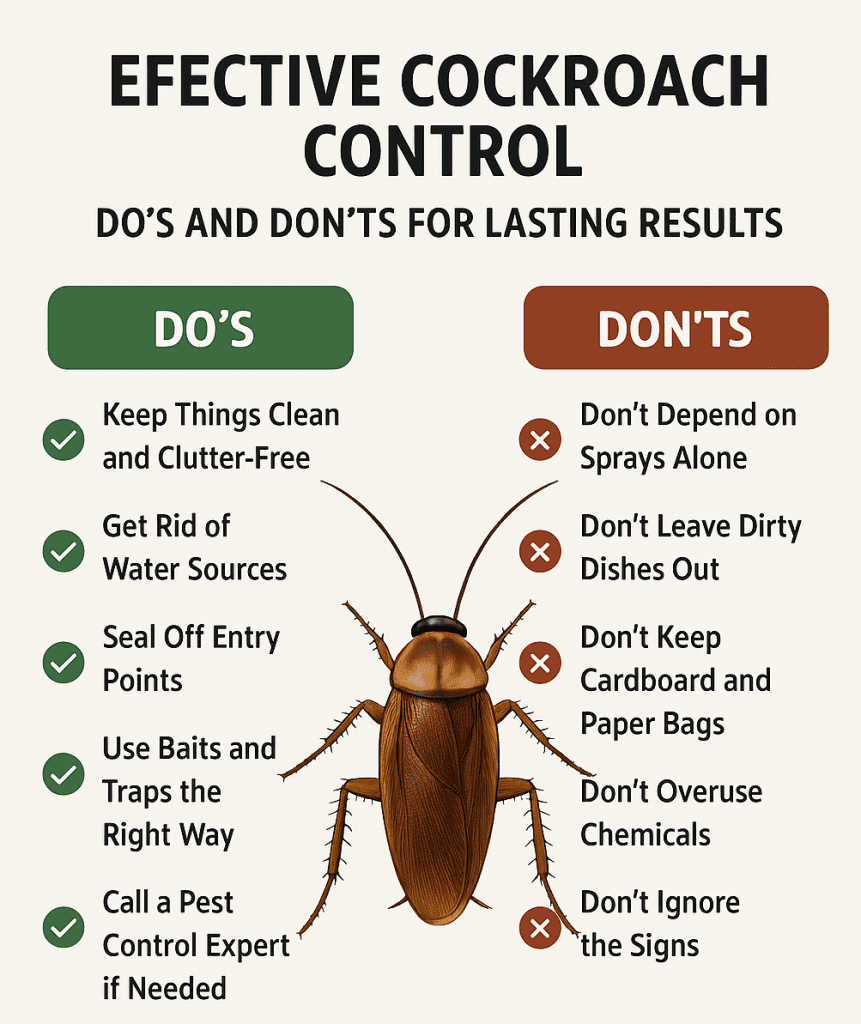 Effective Cockroach Control: Do’s and Don’ts for Lasting Results